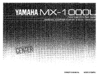 Yamaha MX-1000-U - Owners Manual 